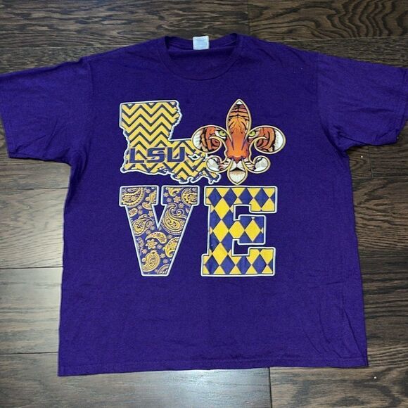 LSU Tigers eye of the tiger Mardi Gras school college team shirt XL New Orleans - Picture 1 of 3